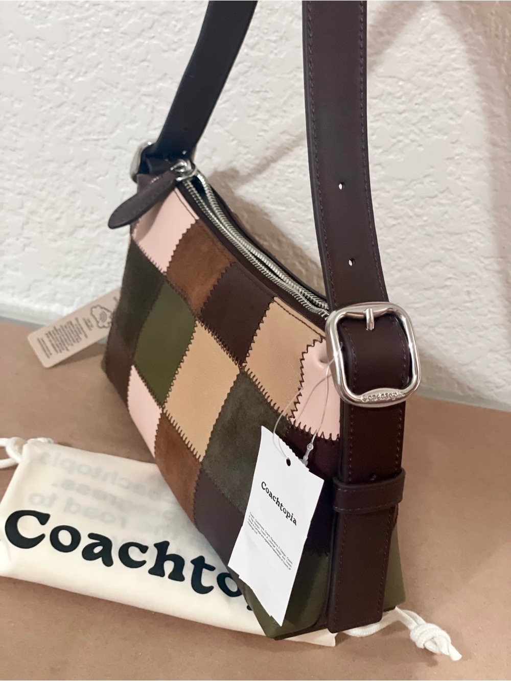 NWT Coach Coachtopia Alter/Ego Small Slouchy Shoulder Bag in Maple/Olive CFG00 - Picture 5 of 8